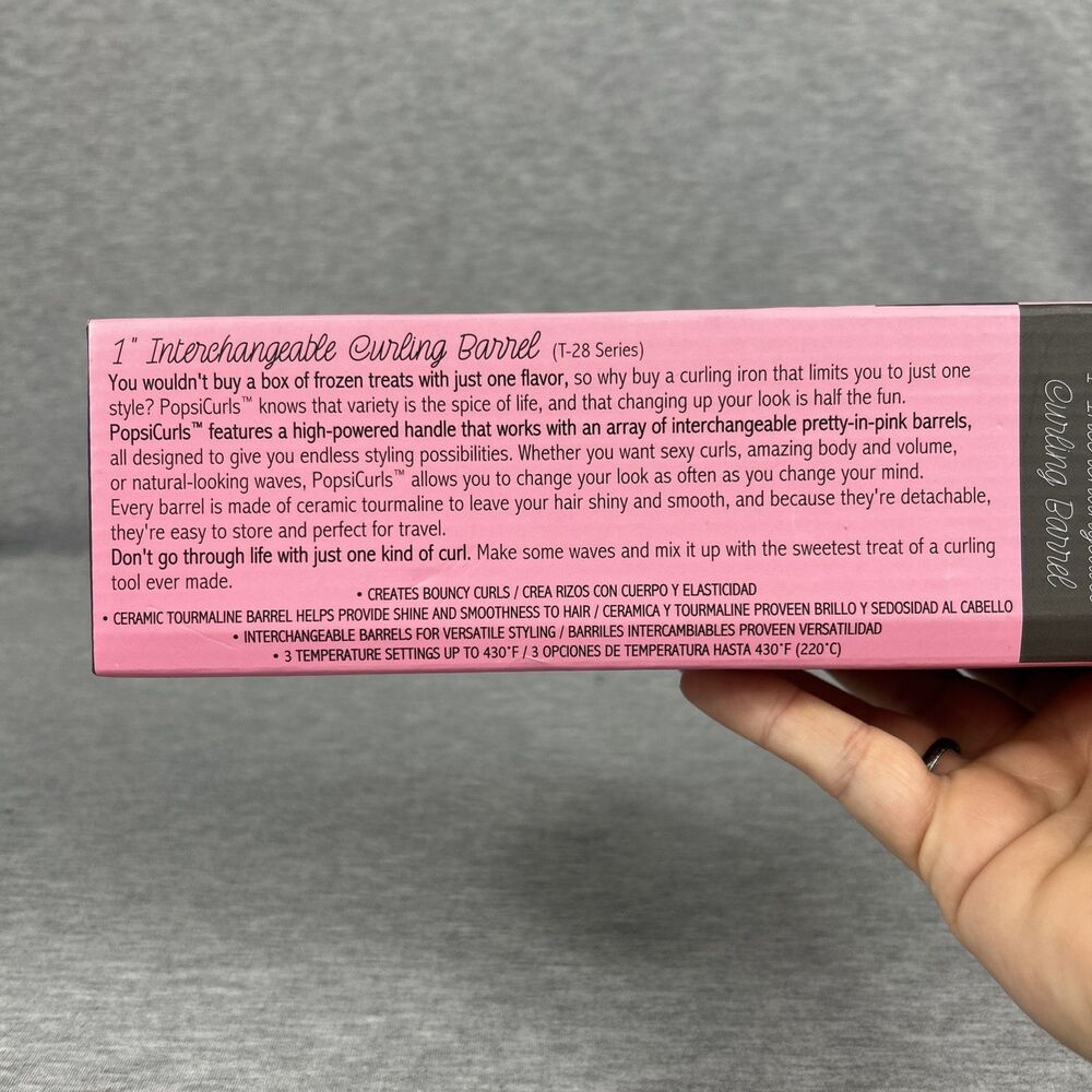 Plugged In Popsi Curls Interchangeable Curling Iron 1"  Barrel  ( T - 28 series) - Picture 3 of 12